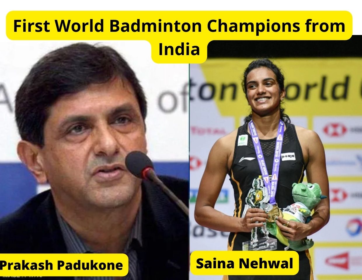 First World Badminton Champions from India Prakash Padukone SAINA NEHWAL